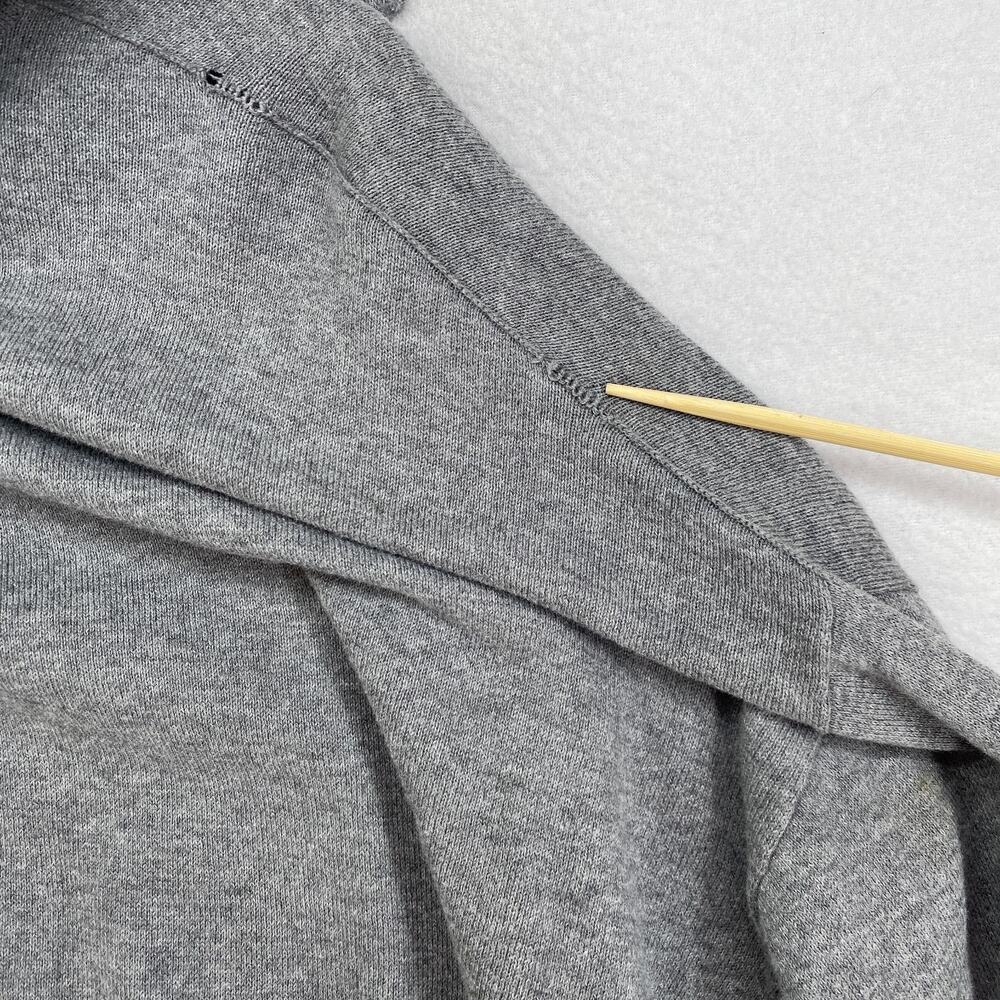 EILEEN FISHER Cardigan L Organic Cotton Snap Front Drawstring Sweater Gray - Picture 9 of 15